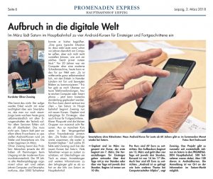 Artikel Promenaden Express März 2018 - Aufbruch in die digitale Welt